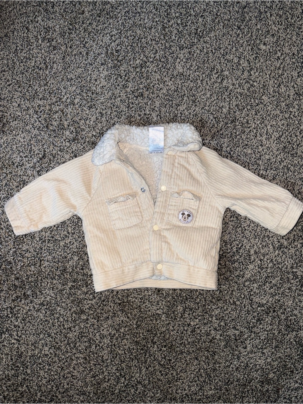6-9m Disney Mickey Mouse Corduroy Sherpa Jacket